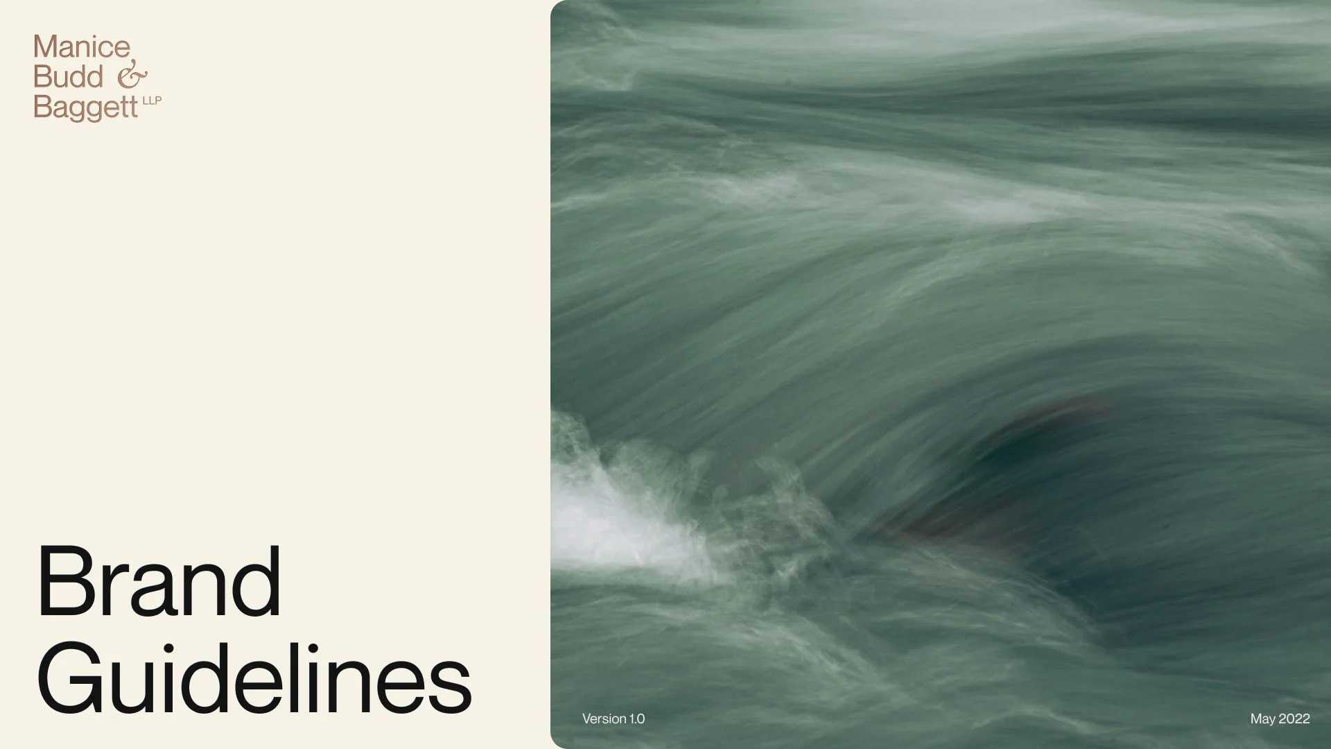 The brand guidelines we wrote for Manice Budd & Baggett