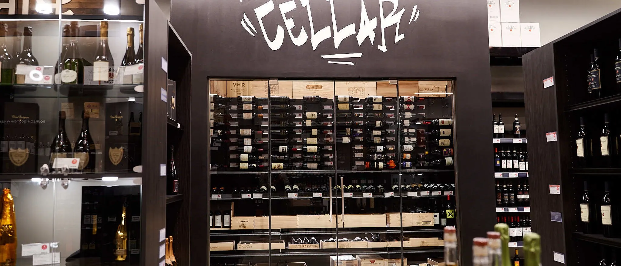 The cellar at Cambridge Wines.