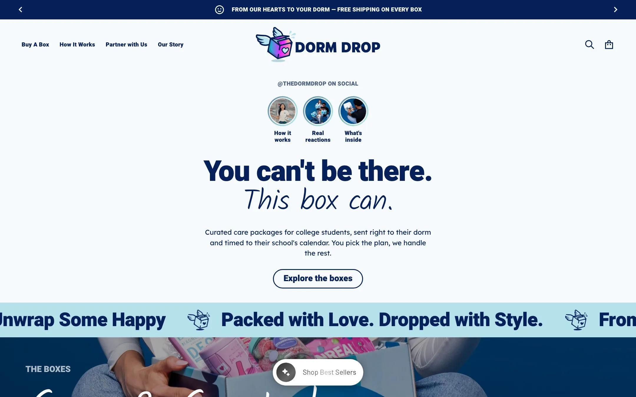 Dorm Drop website: Home