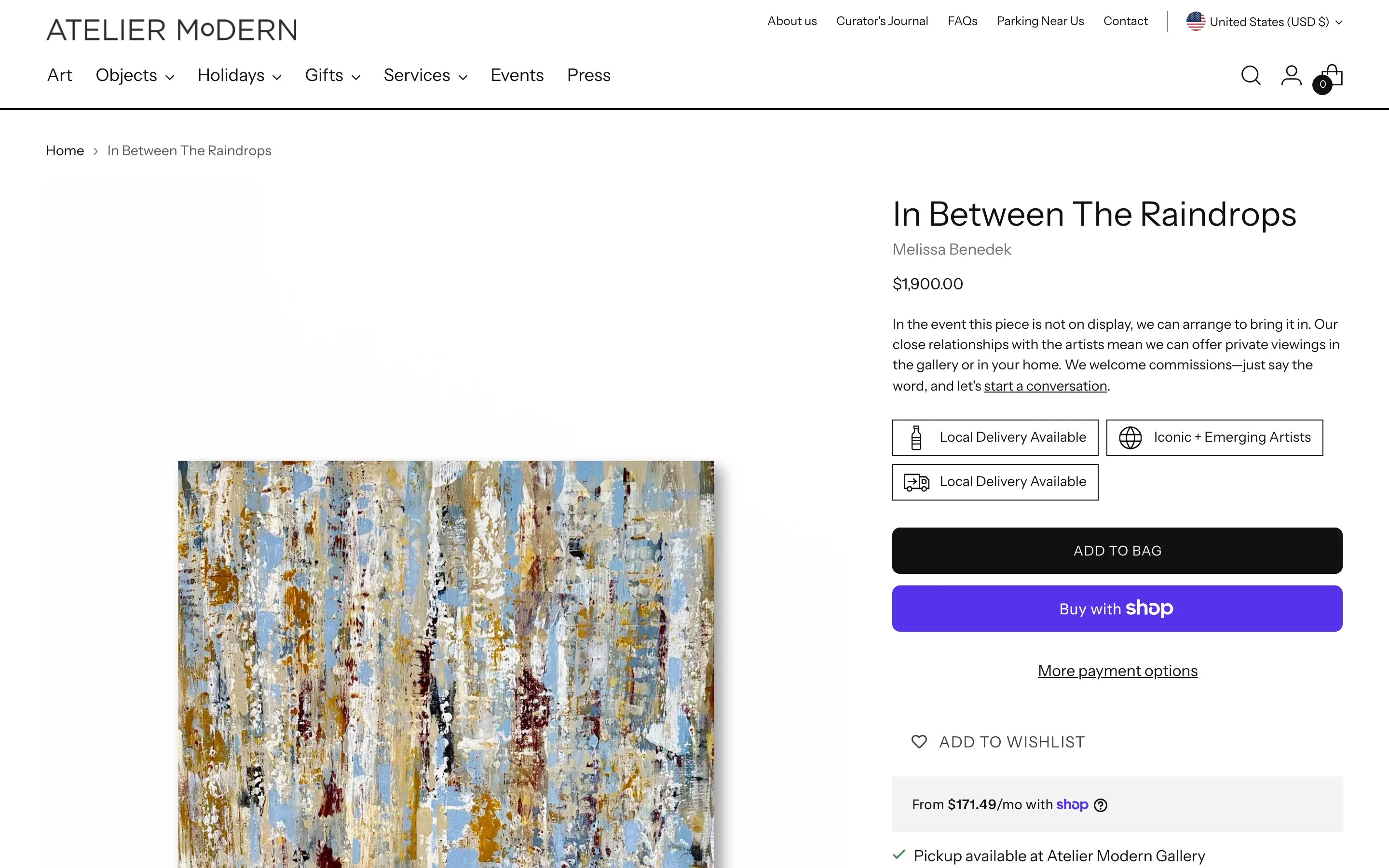 Atelier Modern website: An artwork
