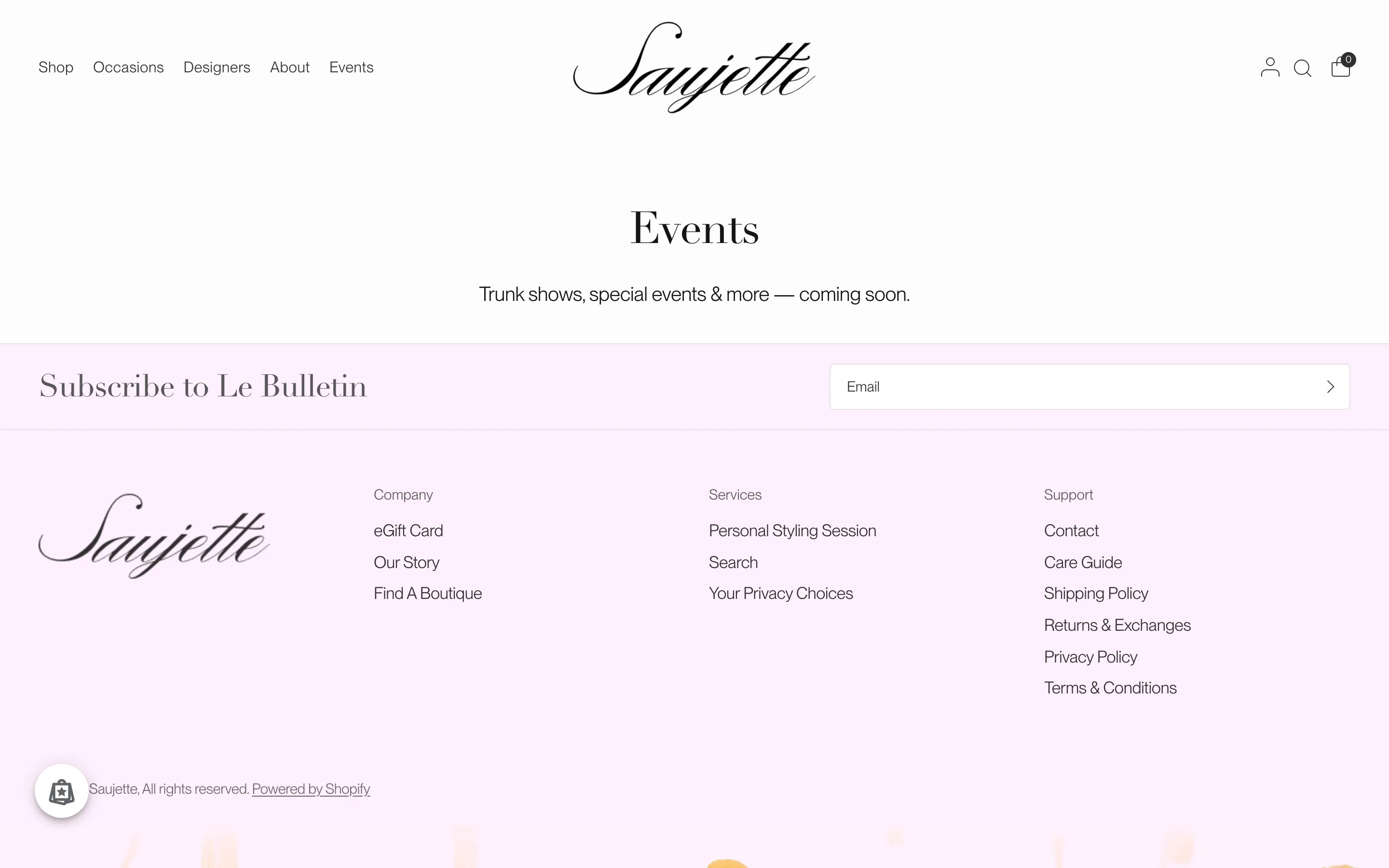Saujette website: Events