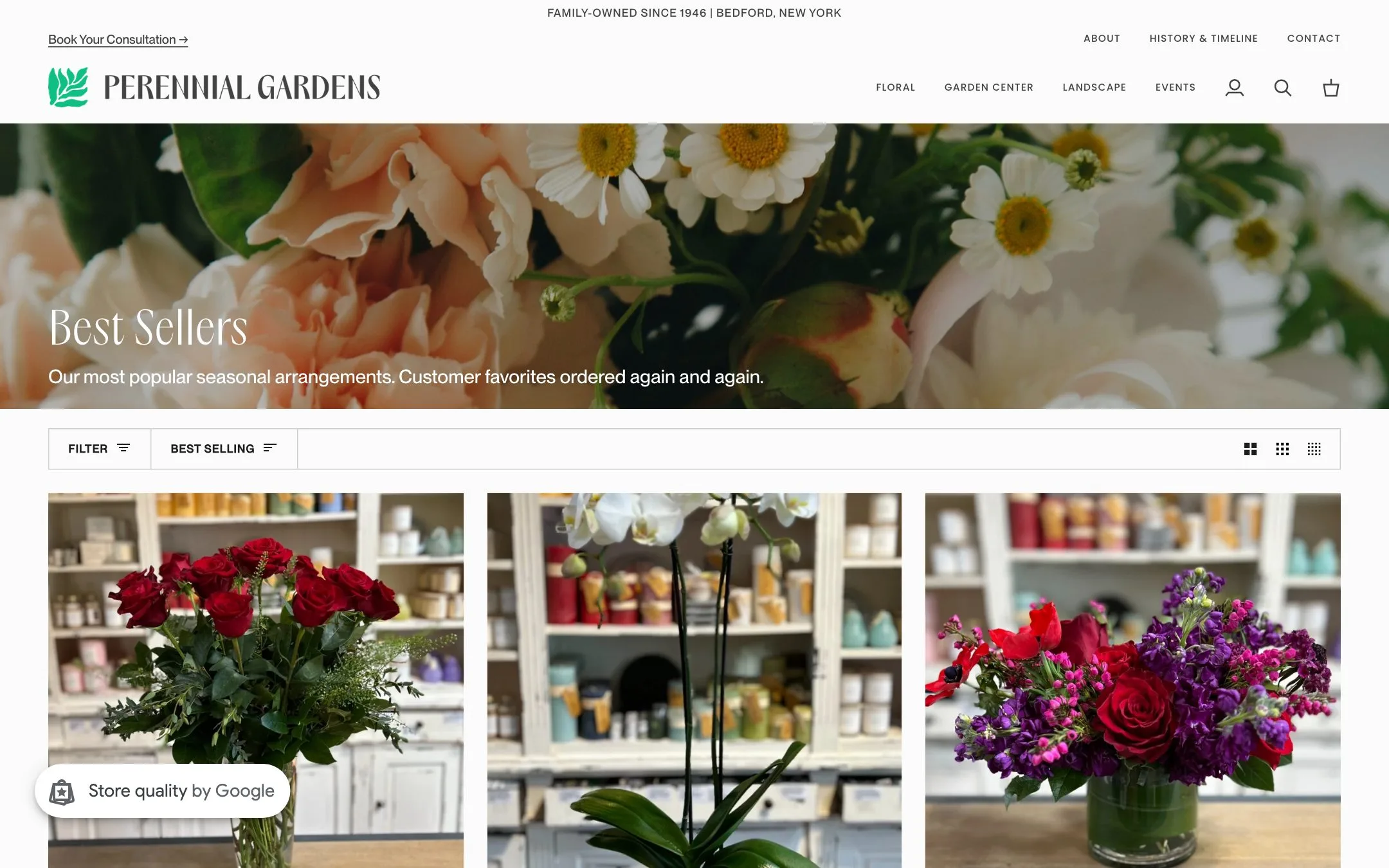 Perennial Gardens website: Best sellers